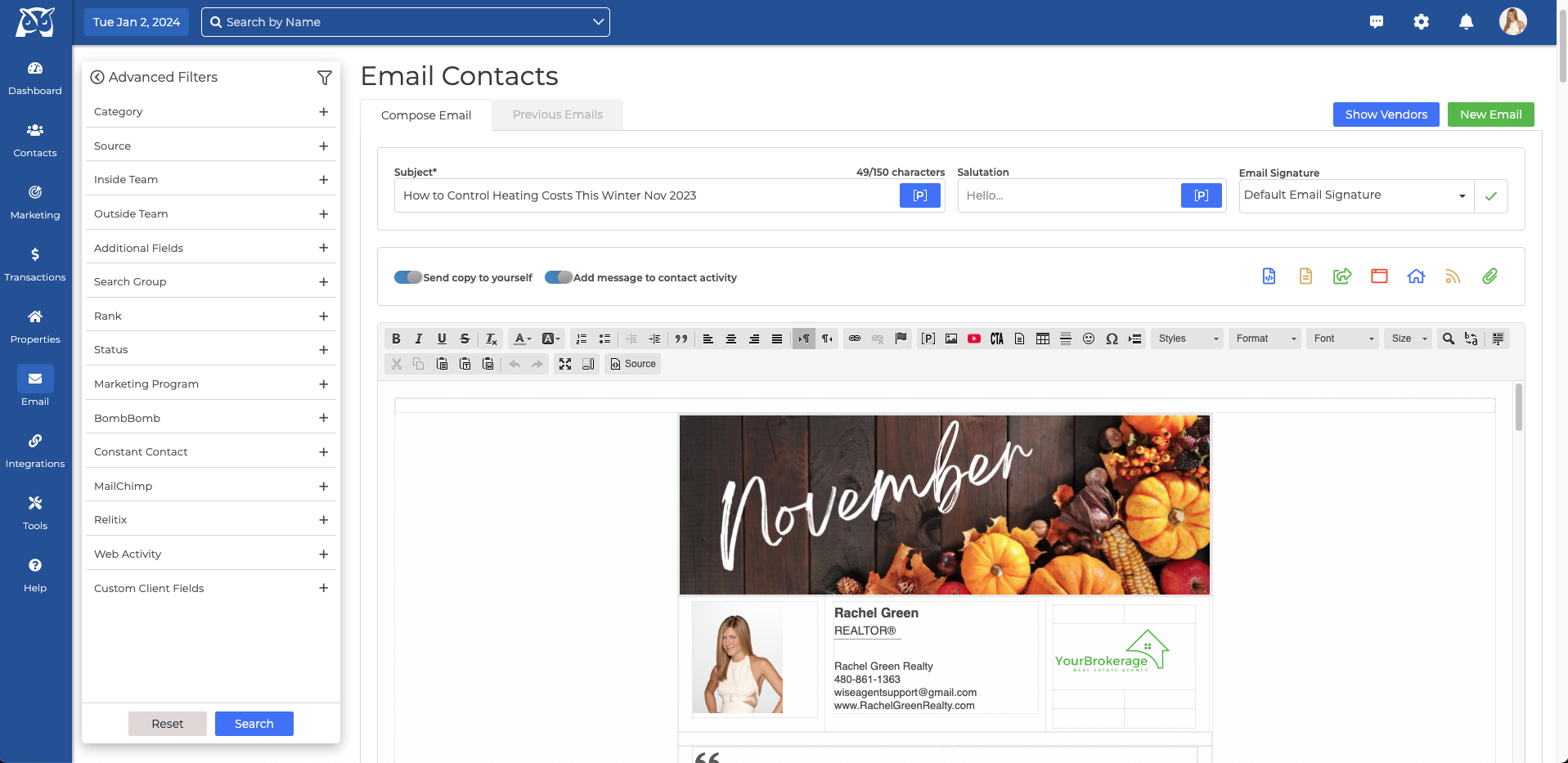 screenshot of Wise Agent